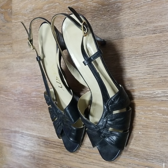 (7) Dynasty Made in Italy Vacation Evening European Leather Peep Toe Slingback - Picture 5 of 14